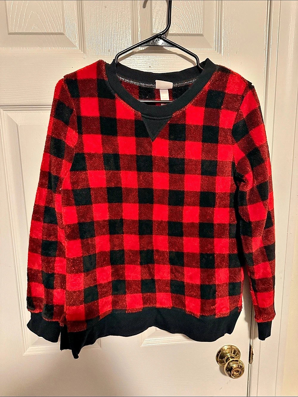 Wondershop Red & Black Checkered Sweatshirt Size Medium